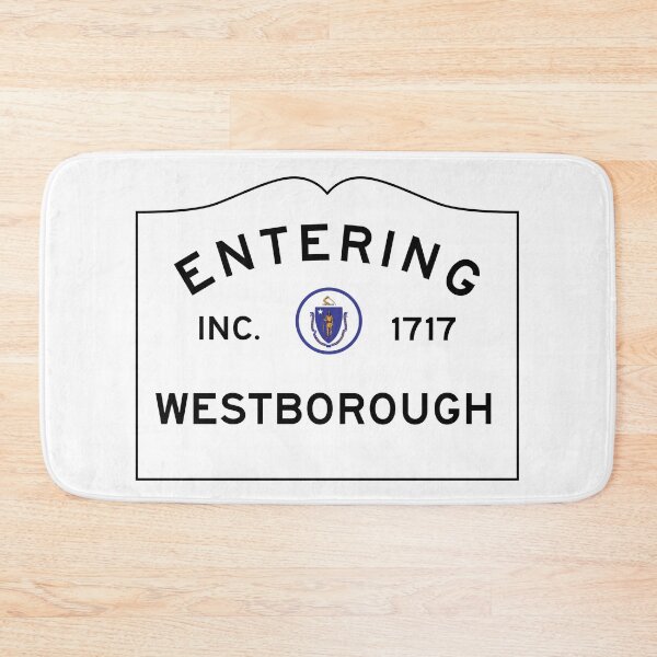 Item preview, Entering Westborough Massachusetts - Commonwealth of Massachusetts Road Sign  designed and sold by NewNomads.