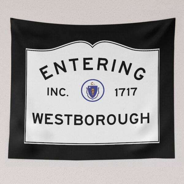 Item preview, Entering Westborough Massachusetts - Commonwealth of Massachusetts Road Sign designed and sold by NewNomads.