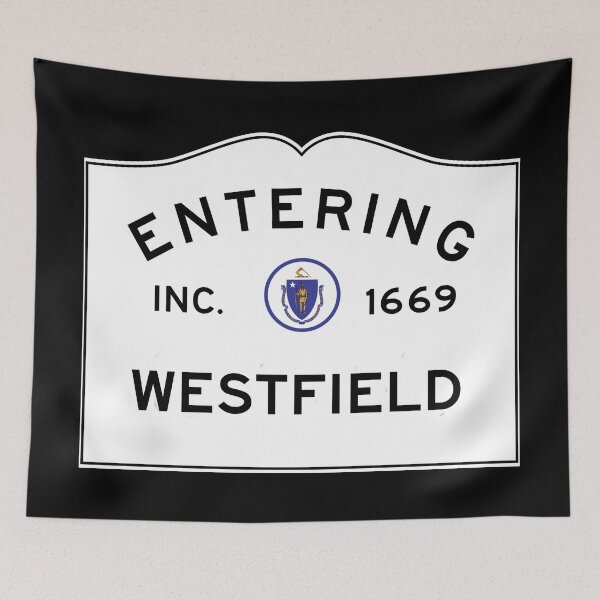 Item preview, Entering Westfield Massachusetts - Commonwealth of Massachusetts Road Sign  designed and sold by NewNomads.