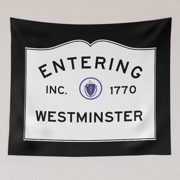 Item preview, Entering Westminster Massachusetts - Commonwealth of Massachusetts Road Sign  designed and sold by NewNomads.