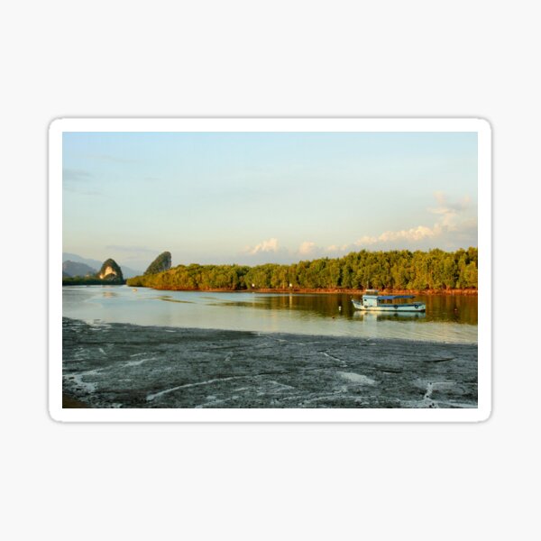 Early evening on the Krabi river Sticker
