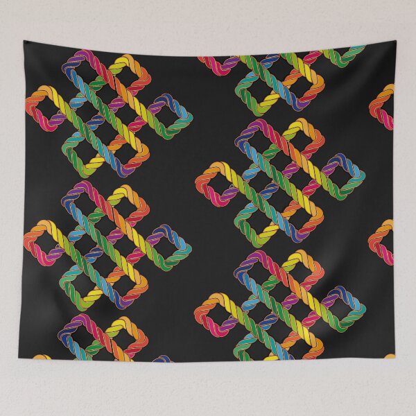 Item preview, Buddhist endless knot in rainbow colors designed and sold by Kisho.