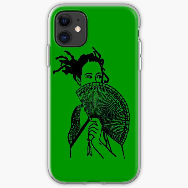"Geisha Girl" (green) - phone iPhone Soft Case
