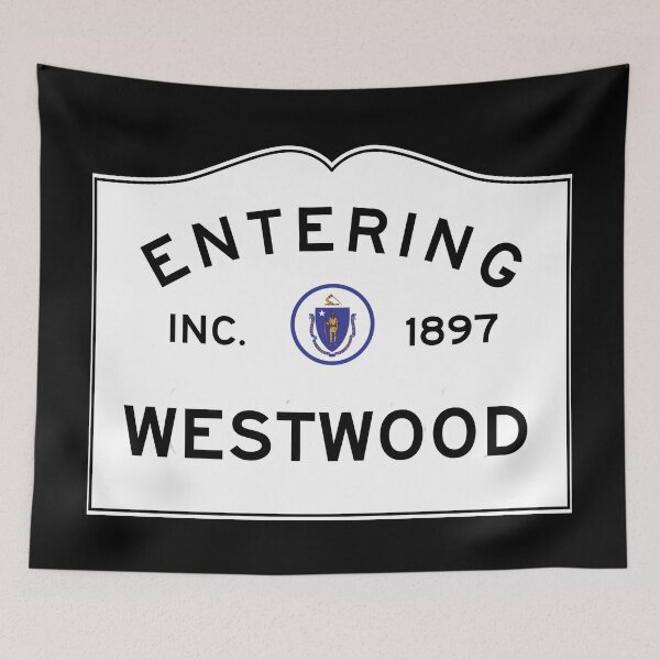 Item preview, Entering Westwood Massachusetts - Commonwealth of Massachusetts Road Sign  designed and sold by NewNomads.
