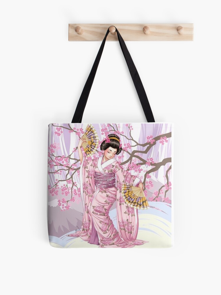 Bags, Japanese Geisha Cherry Blossom Tote Bag