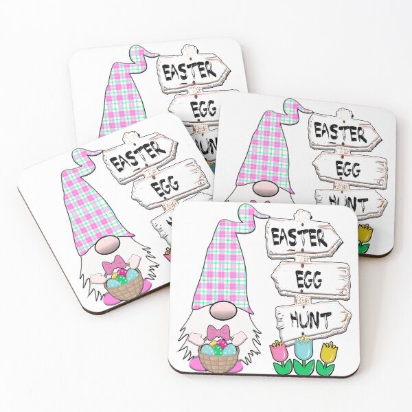 Item preview, Easter Egg Hunt Gnome Pink Plaid Hat  Pastel Spring Bunny Ears Rabbit Cute designed and sold by funnytshirtemp.