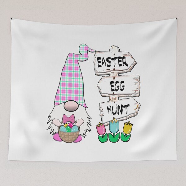 Item preview, Easter Egg Hunt Gnome Pink Plaid Hat  Pastel Spring Bunny Ears Rabbit Cute designed and sold by funnytshirtemp.