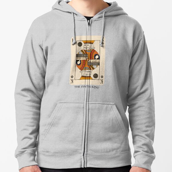 Synthesizer Funny King Poker Card for Electronic Musician Zipped Hoodie
