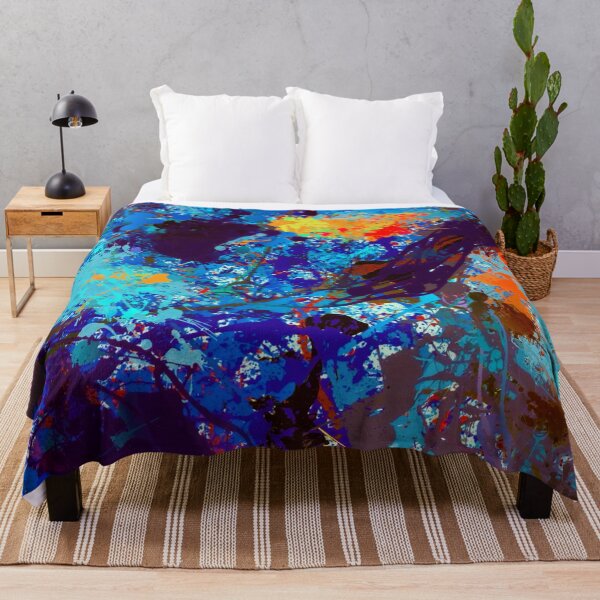 Item preview, Abstract Expressionist Splashes Blue Drip Painting Texture designed and sold by livianasgifts.