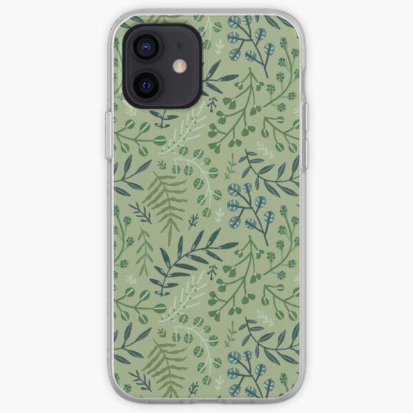 green leaves. leaf. nature. wild floral flowers iPhone Soft Case