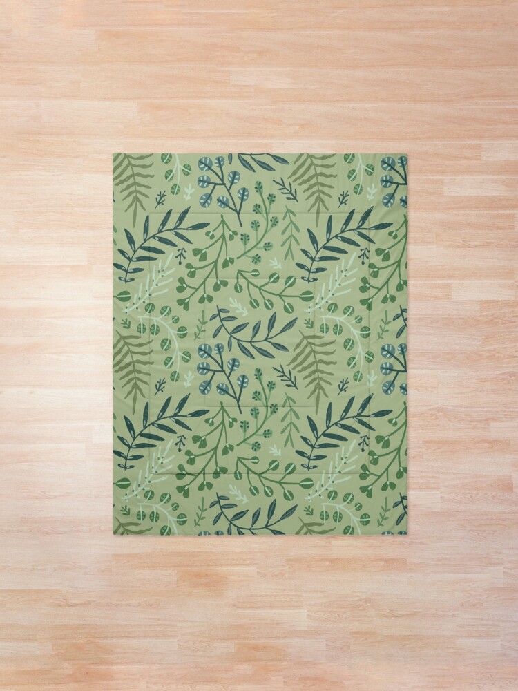 Alternate view of green leaves. leaf. nature. wild floral flowers Comforter