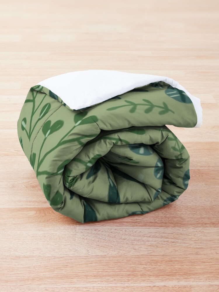 Alternate view of green leaves. leaf. nature. wild floral flowers Comforter