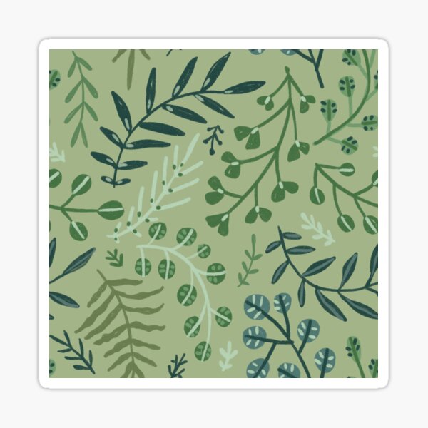 green leaves. leaf. nature. wild floral flowers Sticker