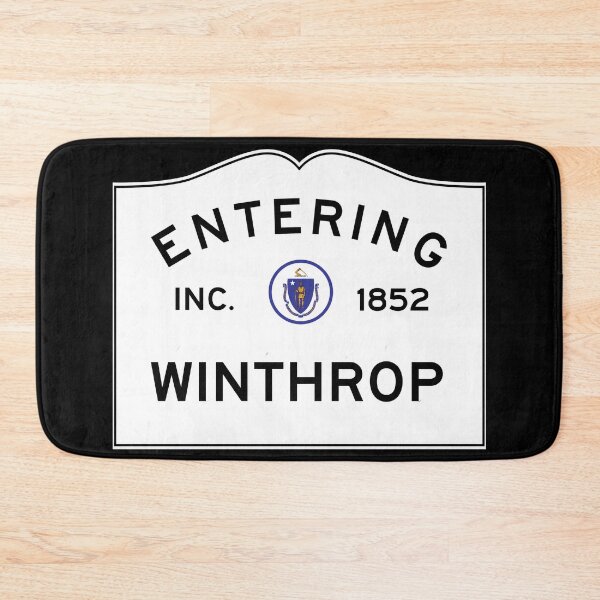 Item preview, Entering Winthrop - Commonwealth of Massachusetts Road Sign designed and sold by NewNomads.