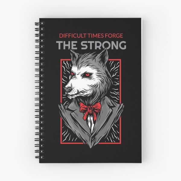 Item preview, Difficult Times Forge The Strong - Inspirational Classy Red-Eyed Grey Wolf in a Bow Tie Design designed and sold by thecatcouch.
