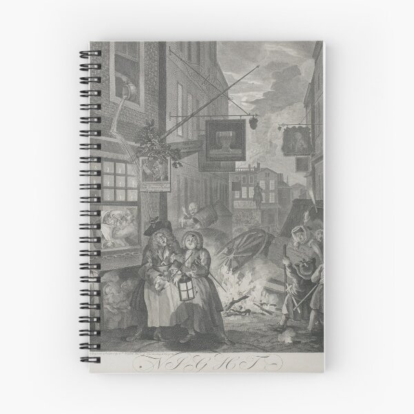 Artikelvorschau, William Hogarth (1697-1764) - Die vier Zeiten des Tages (1738) - "Nacht" - Gravurserie entworfen und verkauft von cdmprints.