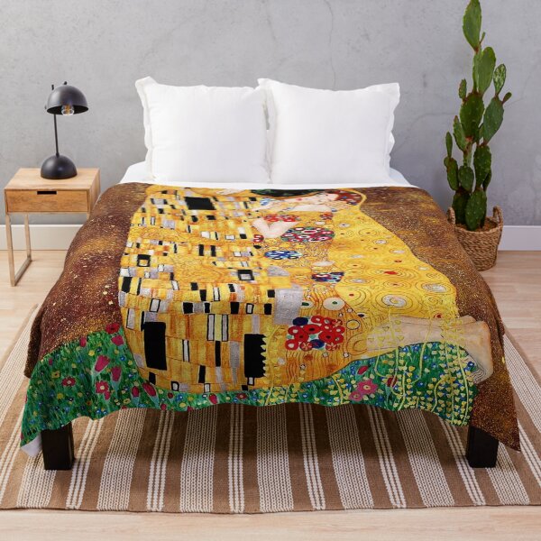 70x54 KLIMT Lady With Fan Asian Tapestry Throw Blanket 