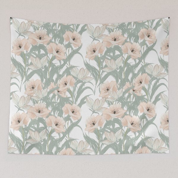 Item preview, Beautiful pastel botanical garden on white background  designed and sold by Daniela Nocito.