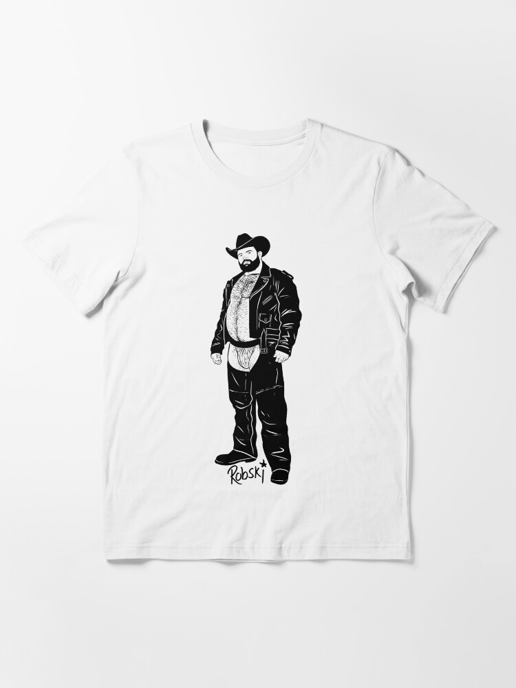 Alternate view of Cowboy - black lines Essential T-Shirt