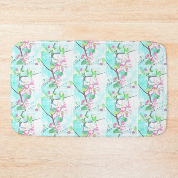 Item preview, Pink apple blossom with blue sky in watercolor designed and sold by esvb.