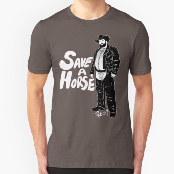 Save a Horse - Black lines Slim Fit T-Shirt