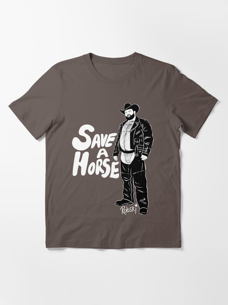 Alternate view of Save a Horse - Black lines Essential T-Shirt