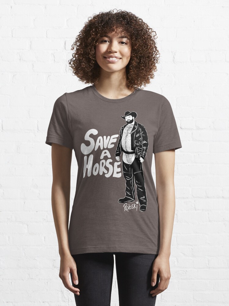 Alternate view of Save a Horse - Black lines Essential T-Shirt