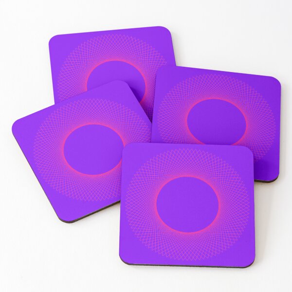 Item preview, Curve Stitching in a circle, hot pink on purple designed and sold by Raymond Gilford.