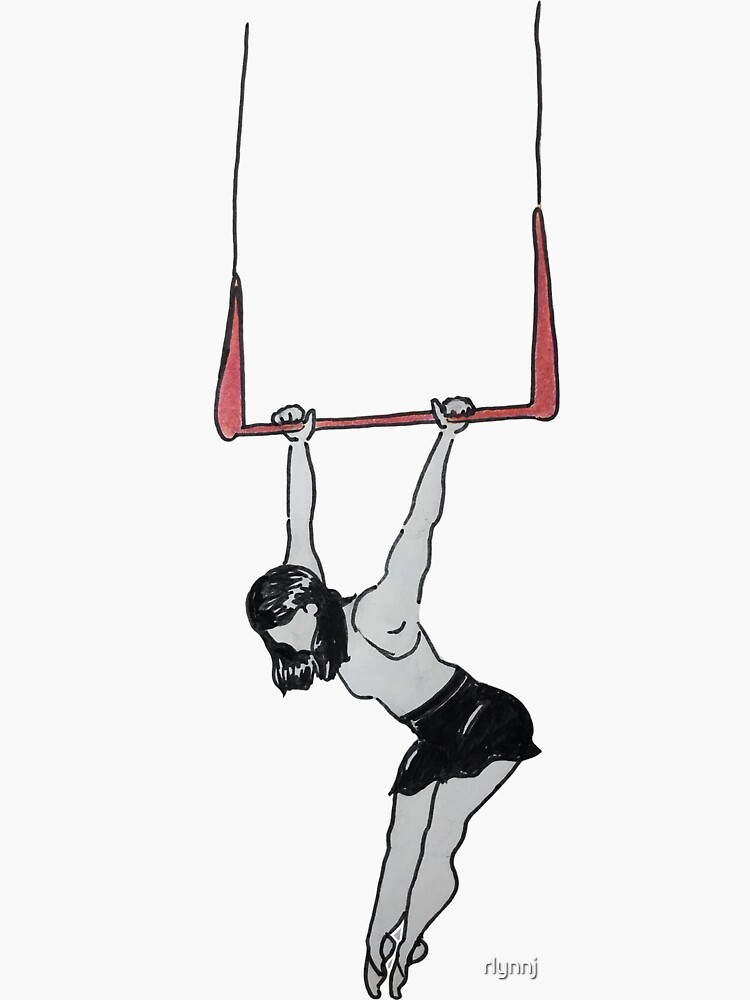 "Skin the Cat trapeze (Pretty Pink Ribbon)" Sticker for Sale by rlynnj