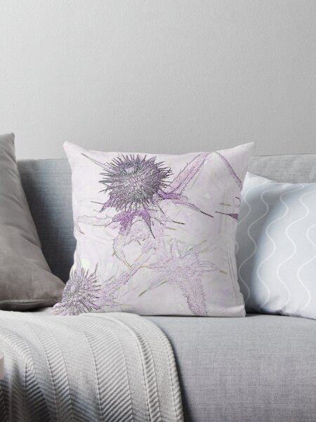 Item preview, Purple thistle ink and watercolour style pop art designed and sold by Latch Farm  Studios.