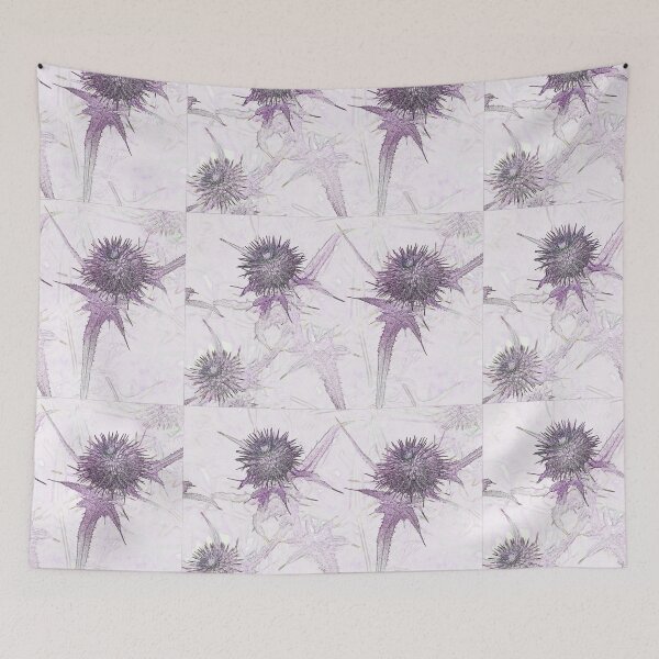 Item preview, Purple thistle ink and watercolour style pop art designed and sold by Latch Farm  Studios.