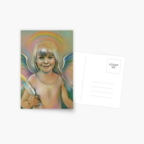 Angel of a rainbow. Postcard