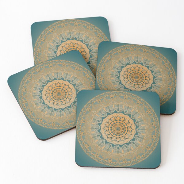 Item preview, Teal to Tangerine Mandala designed and sold by joyfuldots.