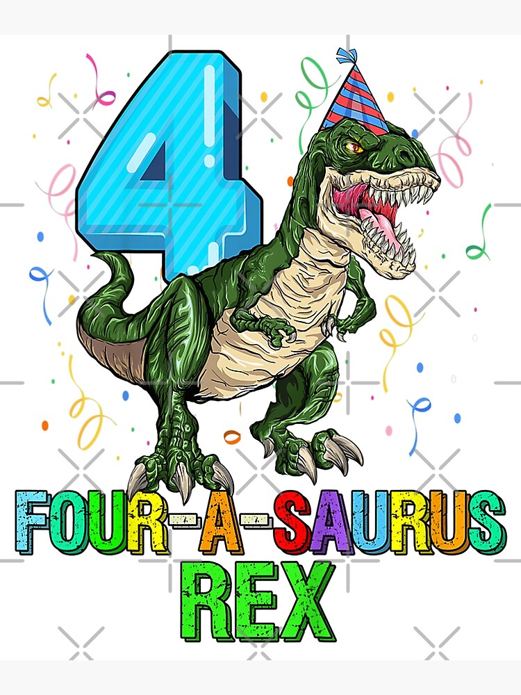 Carte Anniversaire Enfant 4 ans Dinosaure