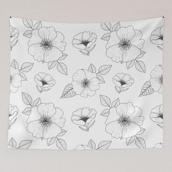 Item preview, Engraving flowers pattern designed and sold by KatAnti.