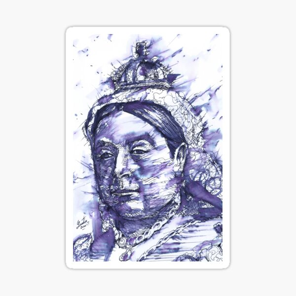 Item preview, QUEEN VICTORIA watercolor and ink portrait designed and sold by lautir.