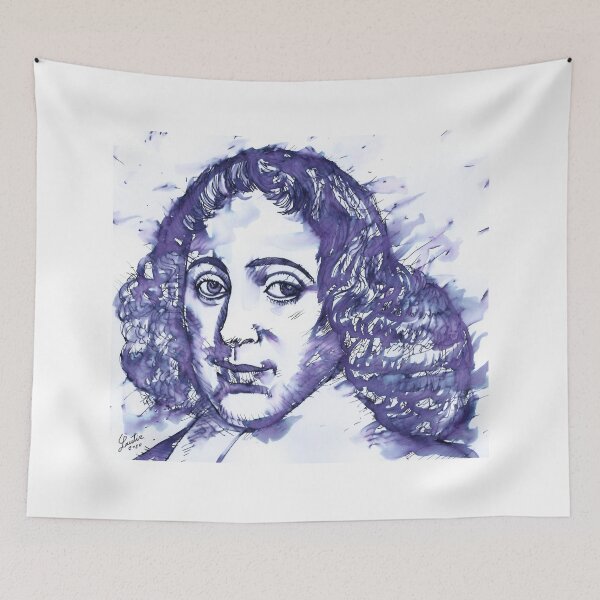 Item preview, BARUCH SPINOZA watercolor and ink portrait designed and sold by lautir.
