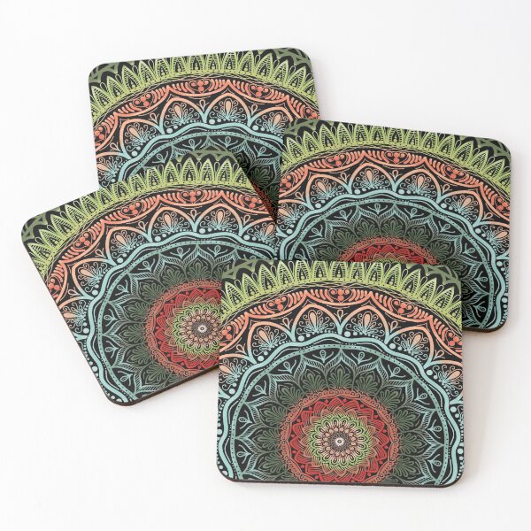 Item preview, Olive Aqua Orange Mandala designed and sold by joyfuldots.