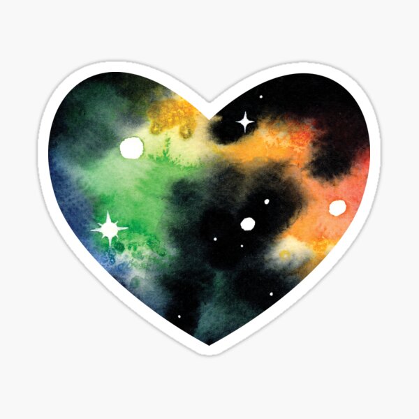 Rainbow Space Heart Sticker
