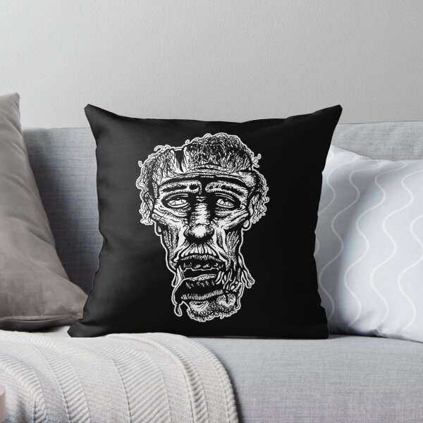 Slack-Jaw Zombie Throw Pillow