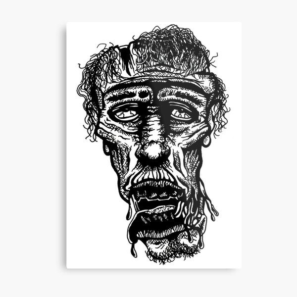 Slack-Jaw Zombie Metal Print