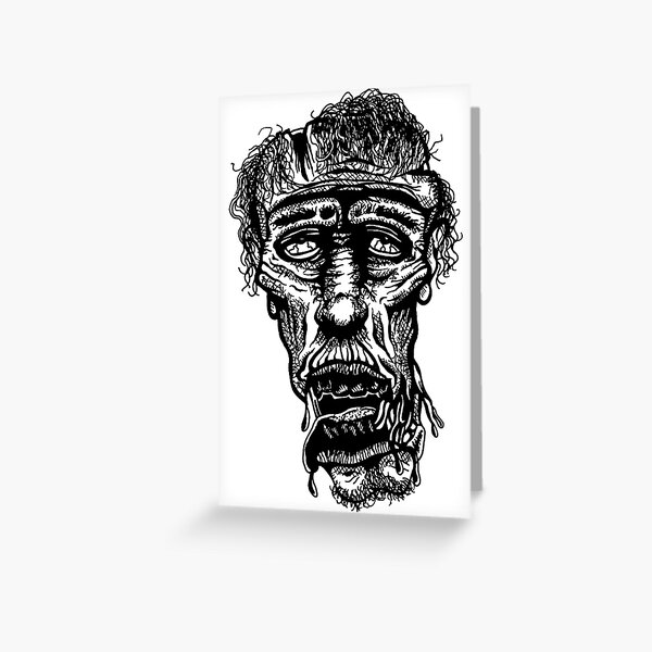 Slack-Jaw Zombie Greeting Card
