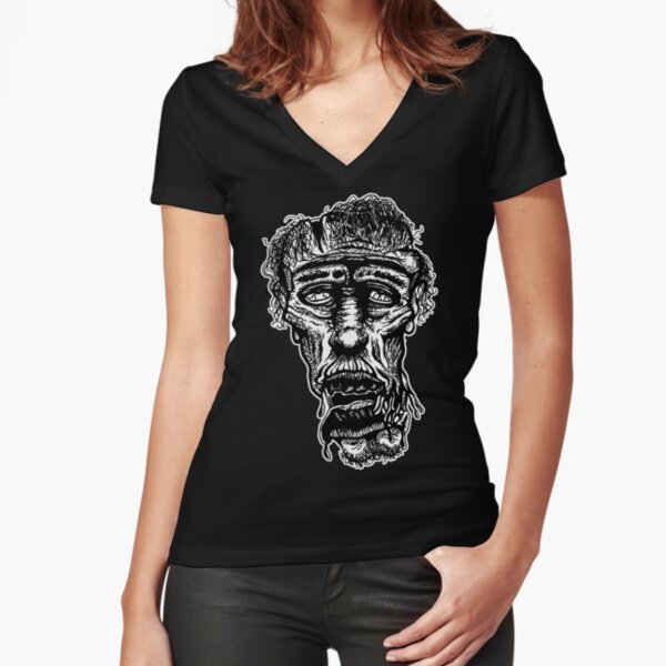 Slack-Jaw Zombie Fitted V-Neck T-Shirt