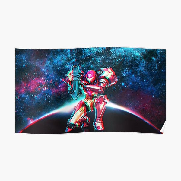 Neon Lights Varia Suit Samus Aran Poster