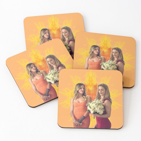 Item preview, Laurel Lance and Felicity Smoak orange background designed and sold by dutchchu.