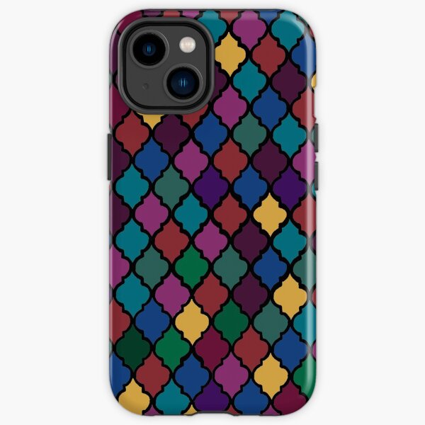 Moroccan Pattern - Jewel Toned (Black Border) iPhone Tough Case