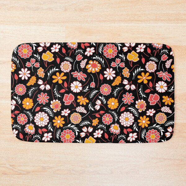 Item preview, Cute Ditsy Flowers // Orange, Red, Black, White designed and sold by Elsy's Art.