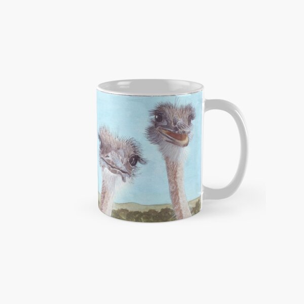 Item preview, Ostriches with curious cute faces painted in watercolor. designed and sold by A Sweet  Fragrance Art.