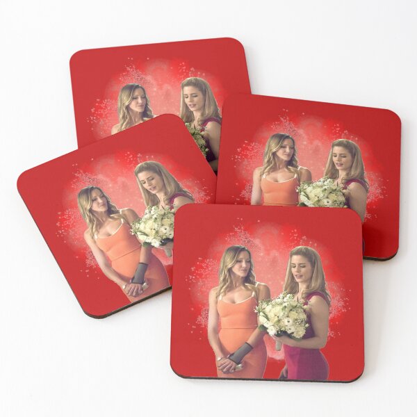 Item preview, Laurel Lance and Felicity Smoak red background designed and sold by dutchchu.