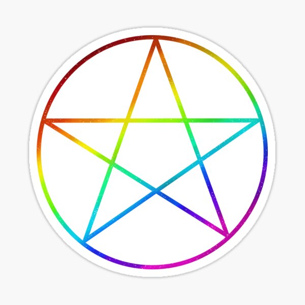 Rainbow Pentagram Stickers 